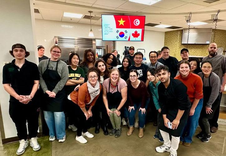 group of international students